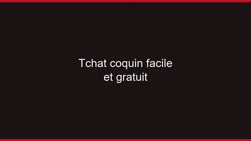 Tchat coquin facile et gratuit